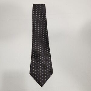 Perry Ellis Portfolio‎ Men's 100% Silk Neck Tie Black / Gold Geometric 59"